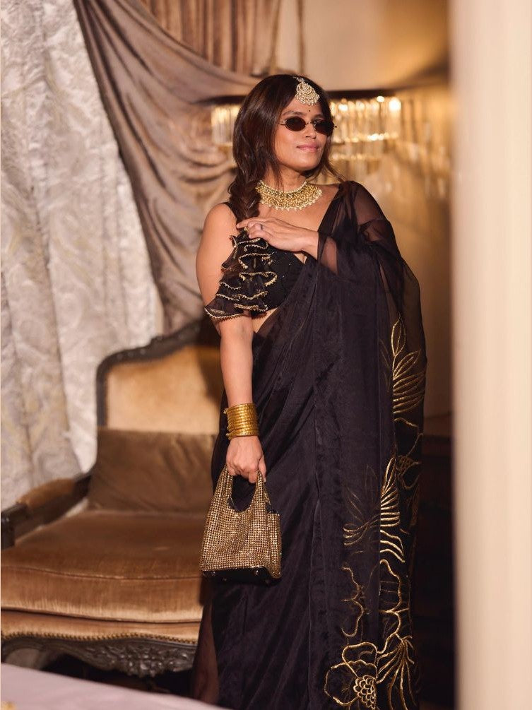 Elora - Saree with Floral Embroidery
