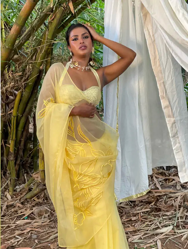 Elora - Saree with Floral Embroidery