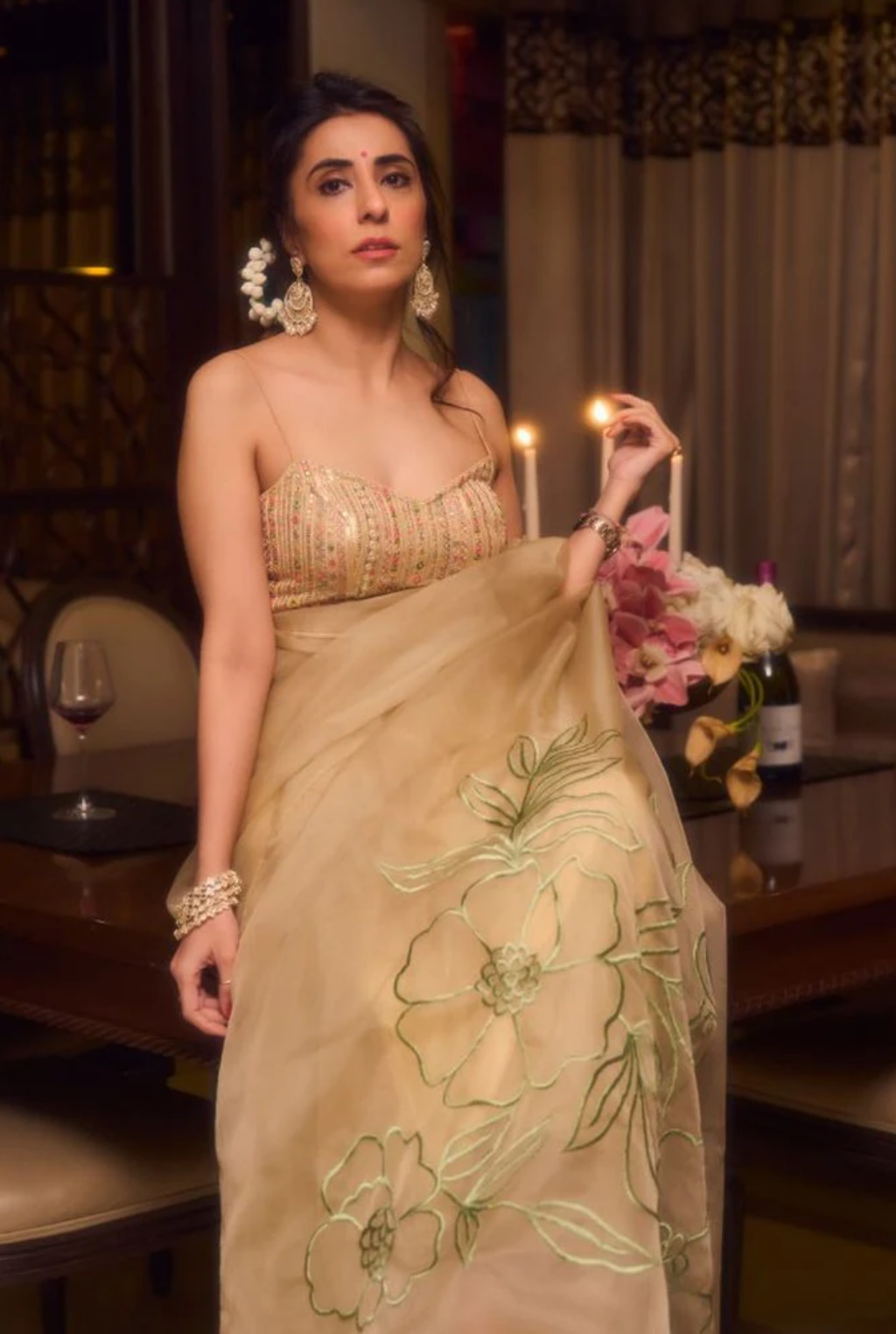 Elora - Saree with Floral Embroidery